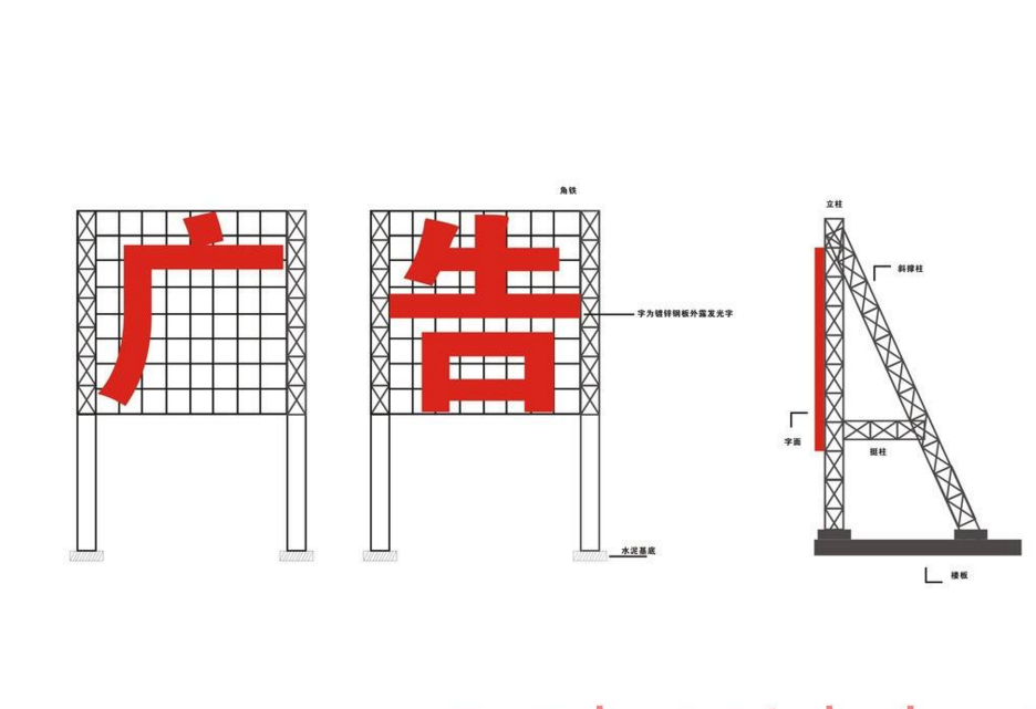 楼顶大字施工图